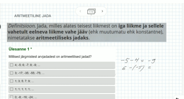 Aritmeetilise jada üldliikme valem