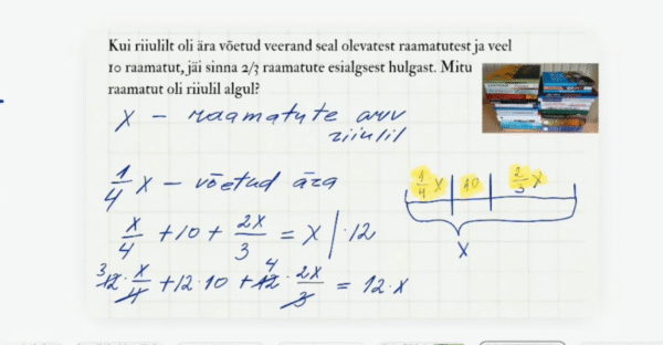 Lineaarvõrrand tekstülesannetes, 10. klass, matemaatika - Image 3