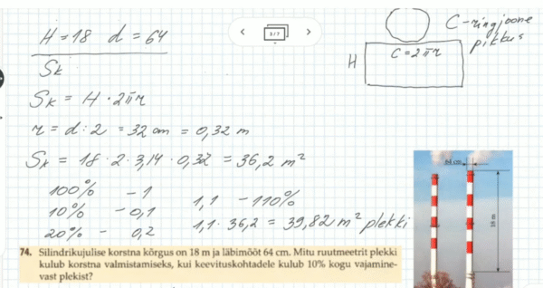 Silinder, 9. klass, matemaatika - Image 3