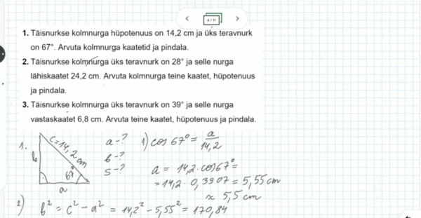 Pythagorase teoreem: harjutusülesanded, 9. klass, matemaatika - Image 4