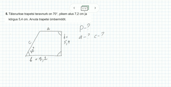 Täisnurkne trapets: harjutusülesanded, 9. klass, matemaatika - Image 3