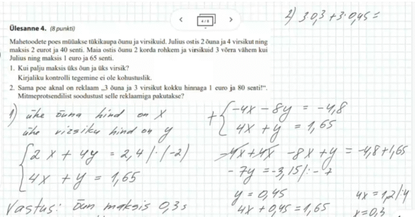 Võrrandsüsteem ja asendusvõte, 9. klass, matemaatika - Image 4