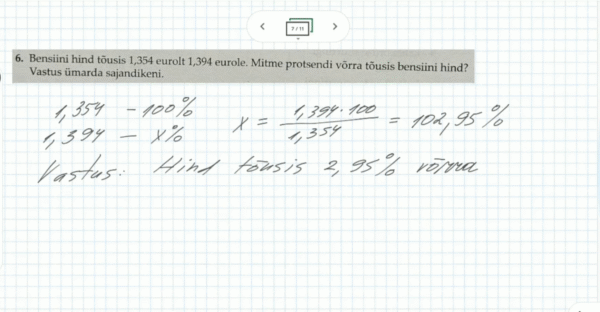 Protsentülesanded, 9. klass, matemaatika - Image 3