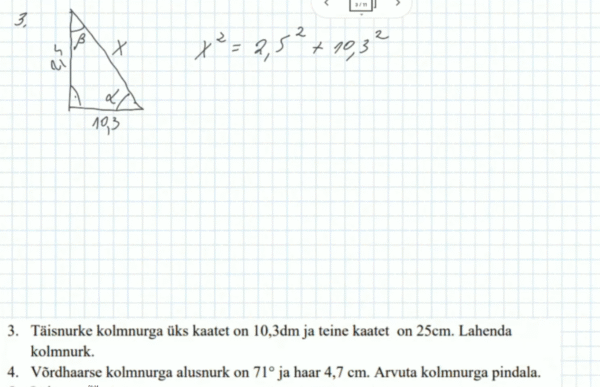 Kolmnurga lahendamine: harjutusülesanded 3, 10. klass, matemaatika - Image 2