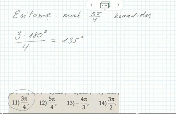Kraad ja radiaan: harjutusülesanded 1, 10. klass, matemaatika - Image 4