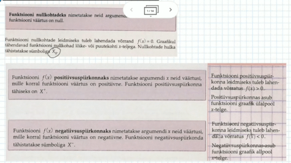 Funktsiooni negatiivsus- ja positiivsuspiirkonnad graafiku põhjal, 11. klass, matemaatika - Image 2