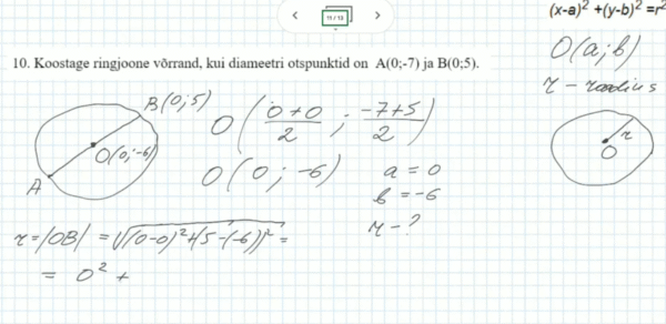Ringjoone võrrand, 11. klass, matemaatika - Image 4