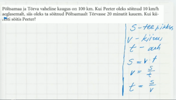 kiirus ja teepikkus